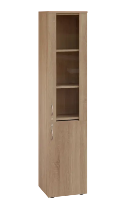 LE - 401 skříň léková prosklená, pravá, dub bardolino